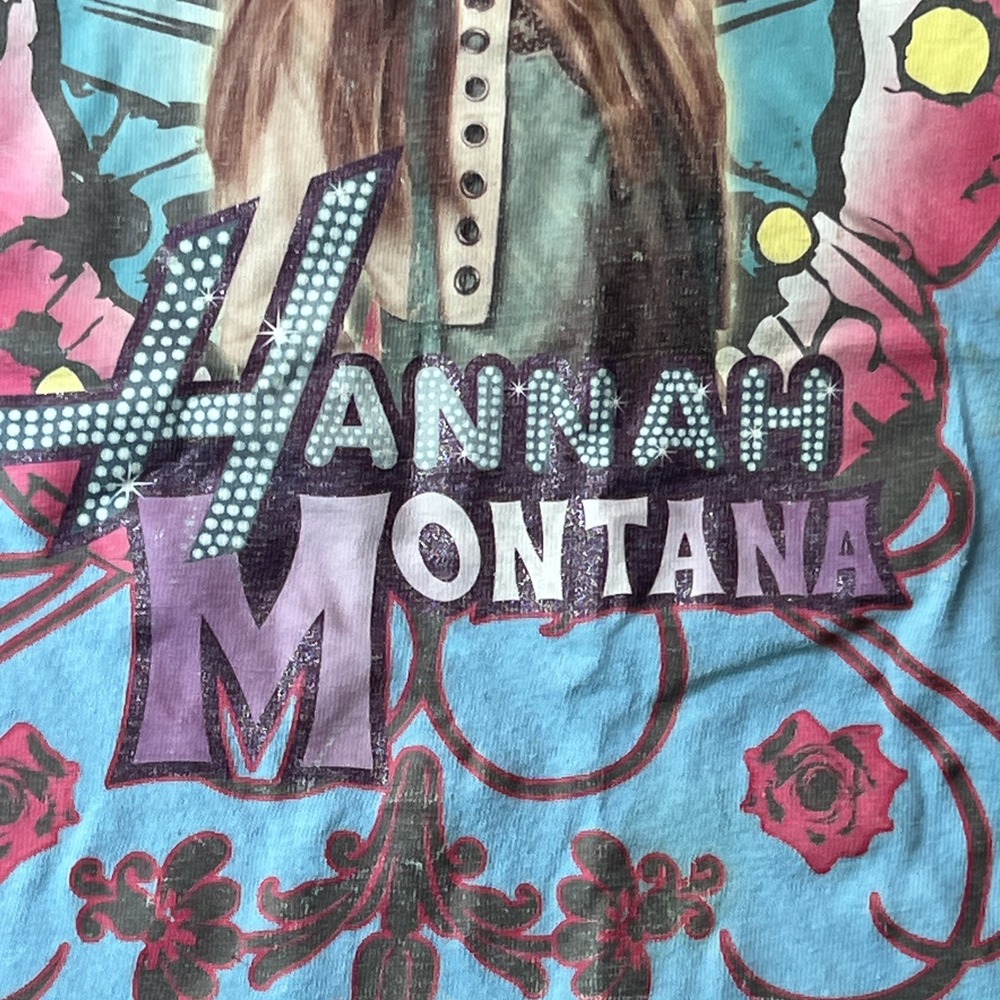 Vintage Hannah Montana Shirt Girls L 10/12 Miley Cyrus Pop Star Disney Top Y2K - Picture 3 of 7